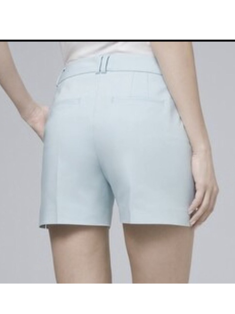 White House Black Market pale blue mid rise dress shorts size 6 - Picture 2 of 13